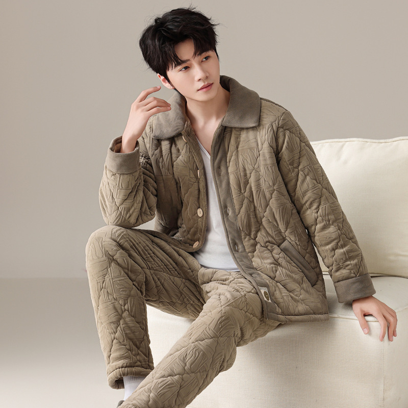 抗静电夹棉睡衣绮瑞2024新款男士