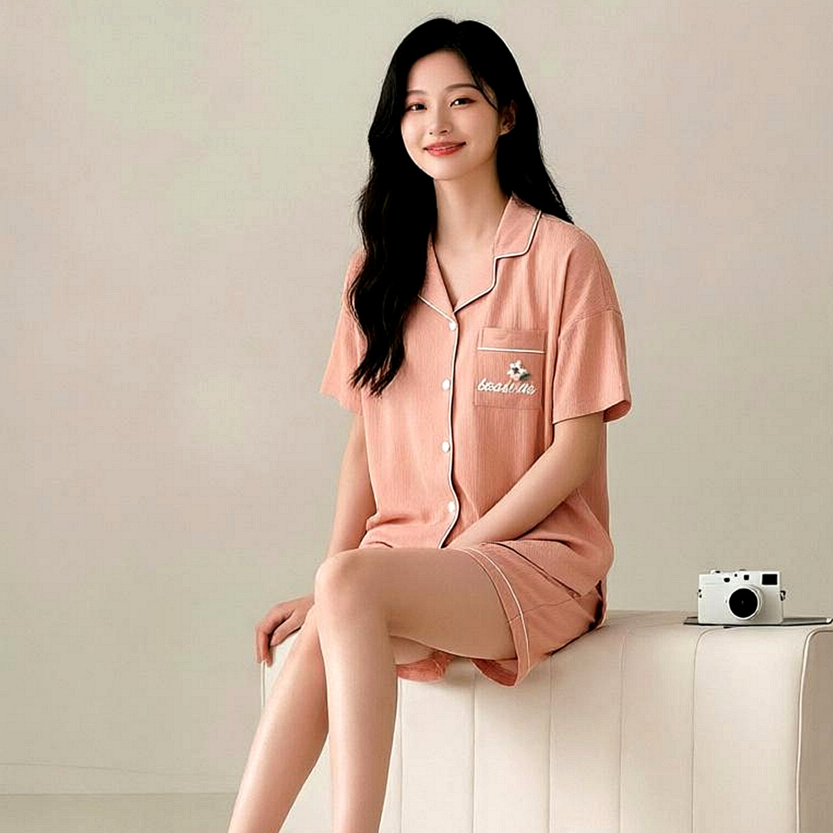 绮瑞睡衣女夏季纯棉薄款短袖短裤套装女士夏天可爱女生韩版家居服