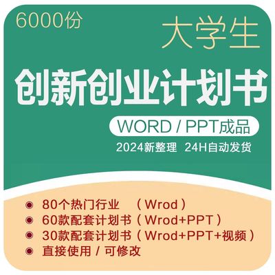 大学生创新业计划书word+p
