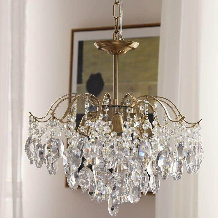 美式浪漫水晶轻奢吊灯法式复古卧室餐厅客厅衣帽间灯全铜护眼灯具,家装灯饰光源,智能吊灯,淘宝优惠券,粉丝福利购,淘宝优惠卷