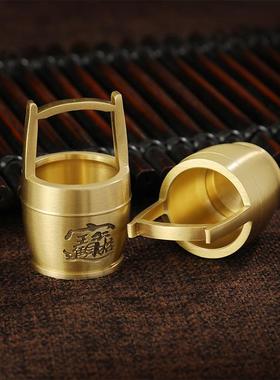 纯黄铜器小水桶一桶金满元宝金沙金一桶工艺礼品创意摆件厂家