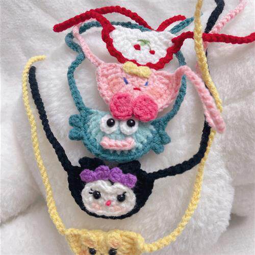 成品棉花娃娃BJD娃拉布布玩偶可爱饰品围兜口水巾纯手工编织毛线