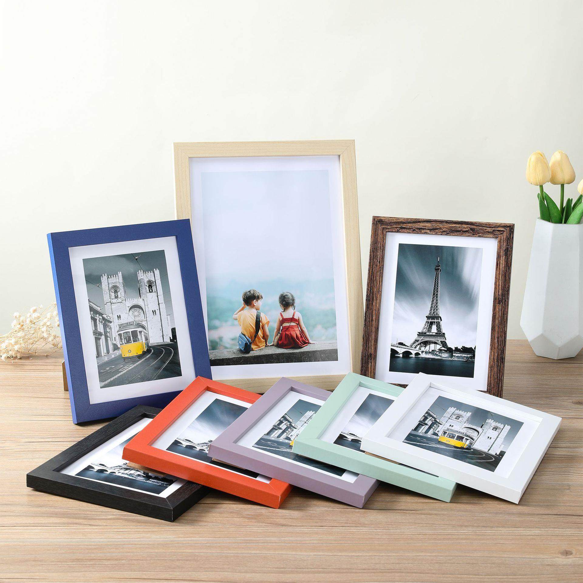 跨境亚马逊木质相摆台5寸6寸7寸8寸10寸A4a3挂墙照片墙画框