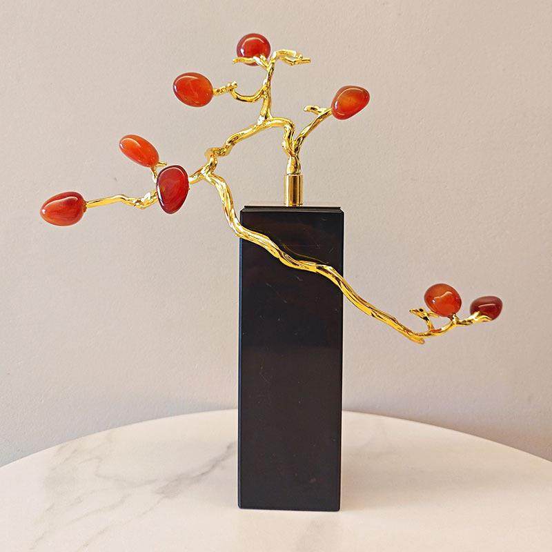 现代简约玛瑙石摆件高档客厅电视柜酒柜展示柜高级感软装小众摆件