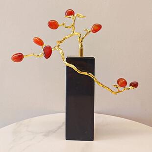 现代简约玛瑙石摆件高档客厅电视柜酒柜展示柜高级感软装小众摆件