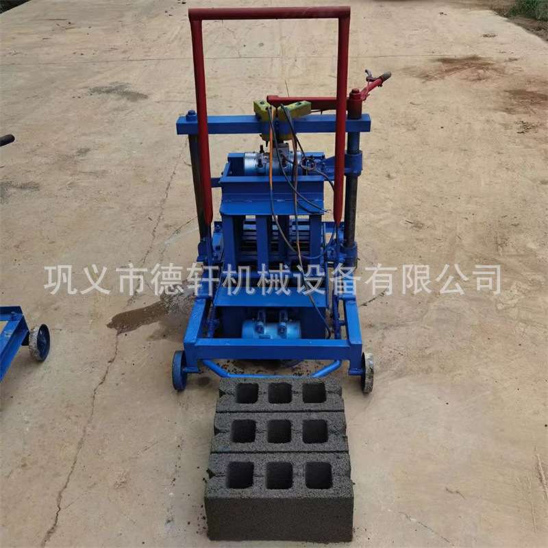 400型移动水泥制砖机柴油机版行走式小型家用砌块成型机械