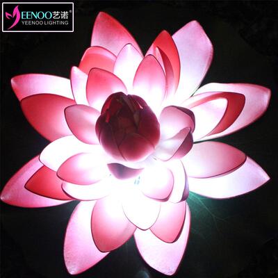 户外公园亮化热销LED仿真荷花灯防水RGB七彩莲花灯饰水面文旅照明