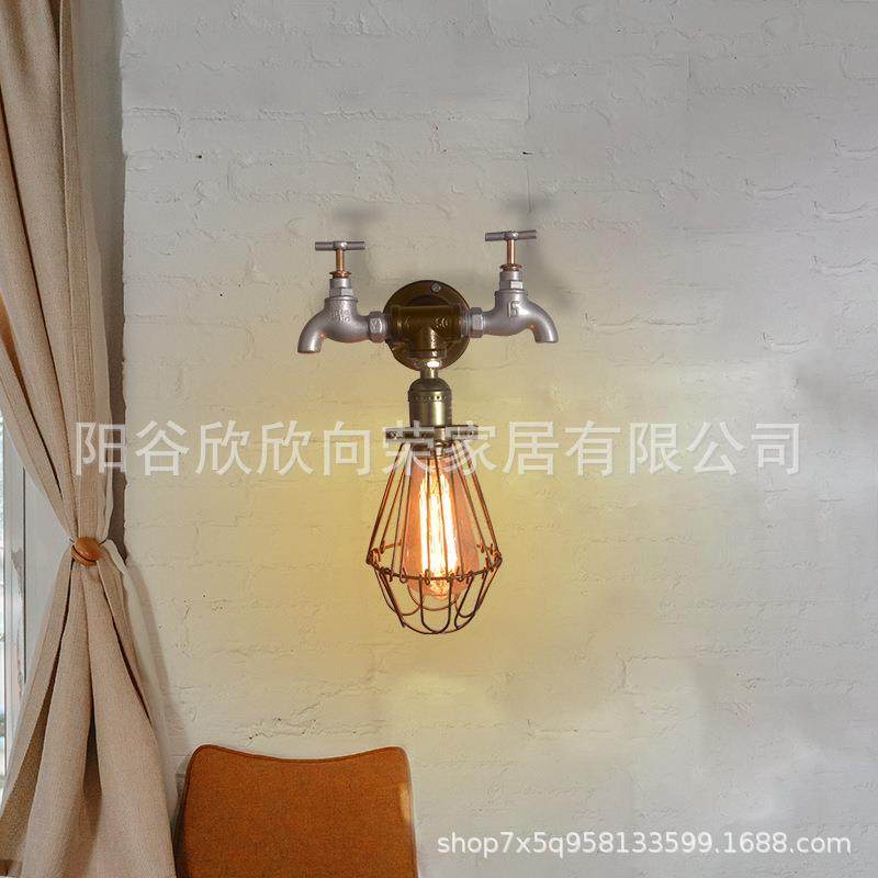 工业风水管壁灯美式loft复古阳台创意个性餐厅酒吧灯具铁艺壁灯具