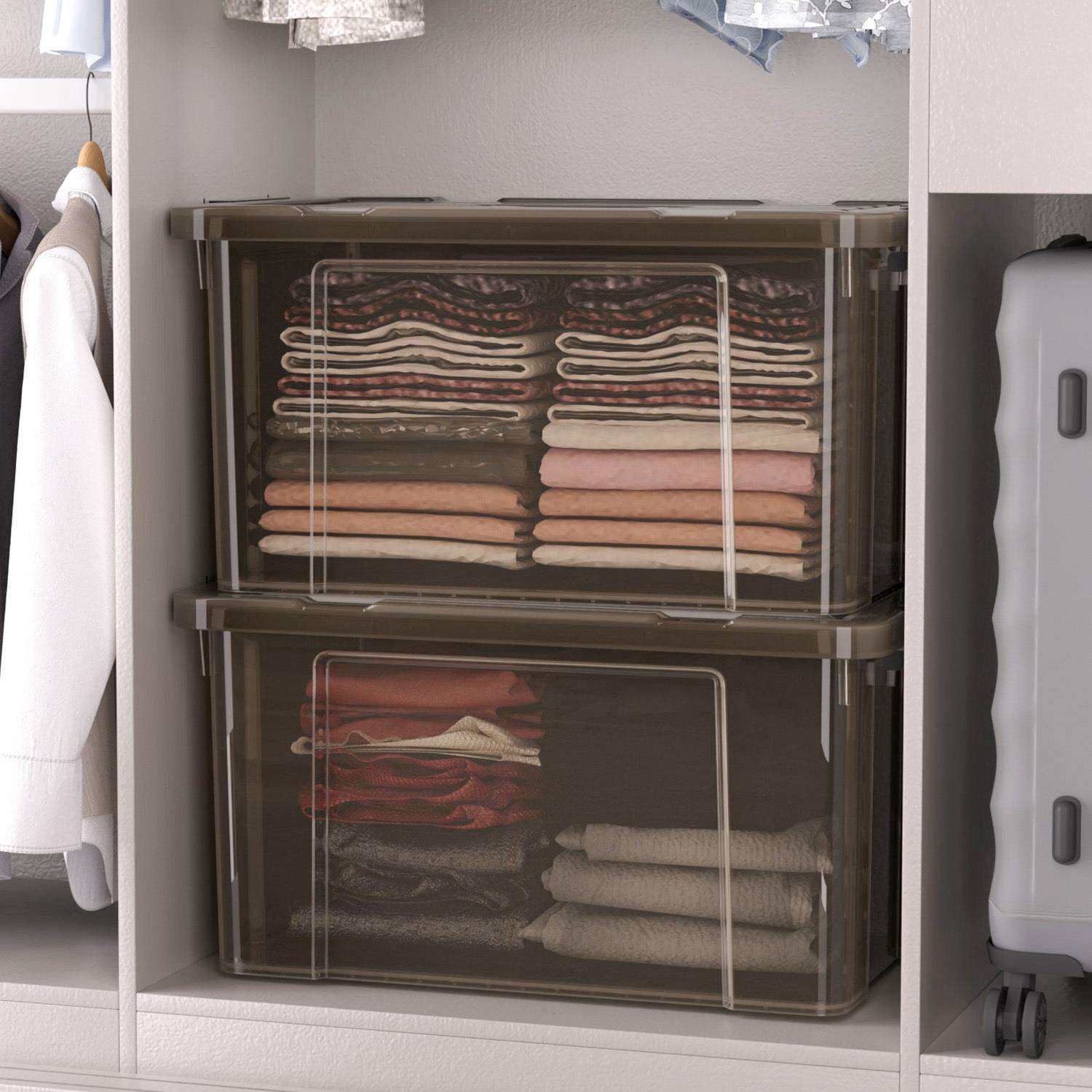 透明收纳箱大容量超大塑料盒子家用衣服车用后备箱加厚周转整理箱