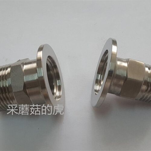 304不锈钢真空外丝接头六角卡盘接头 KF16/25/40/50 KF25转1/2