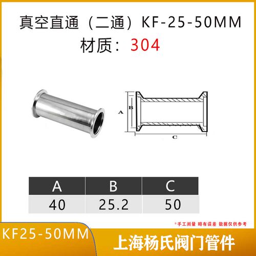 卡套式管接头直通管件等径真空法兰卡盘 非标订做KF16 25 40 50
