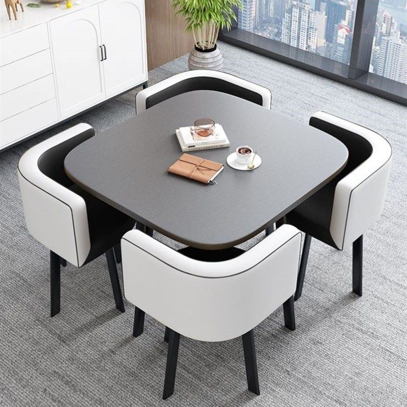 简约方形洽谈桌椅组合店铺商铺休息区洽谈桌会客休闲接待方桌椅,商业/办公家具,办公电脑椅/职员椅,淘宝优惠券,粉丝福利购,淘宝优惠卷