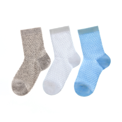 儿童袜子夏季薄款纯棉网眼白袜男童女童学生袜超薄长袜白色中筒袜