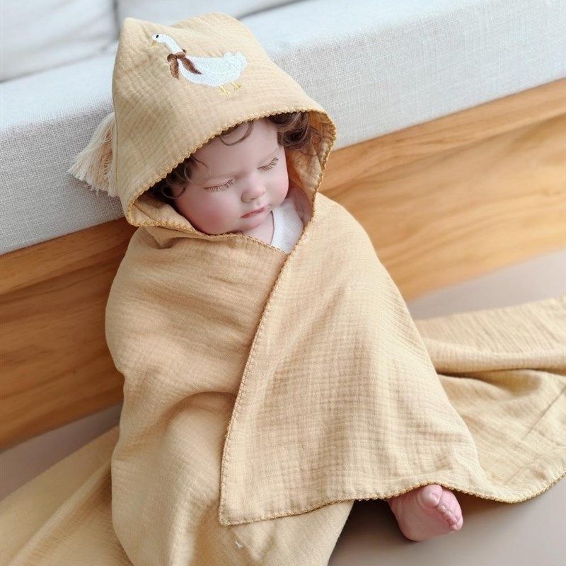 新生婴儿童纱布浴巾男宝宝女浴袍带帽斗篷可穿式游泳洗澡夏季包巾,婴童用品,浴巾,淘宝优惠券,粉丝福利购,淘宝优惠卷