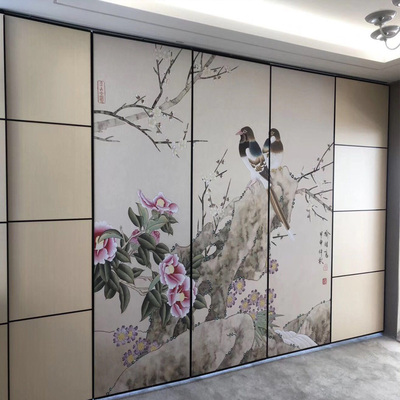 酒店活动隔断 饭店活动隔间 移动屏风 折叠隔断 办公室隔音板墙