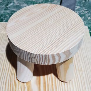 小圆凳实木小凳子宠物垫高凳超窄矮小凳子10CM高凳子小凳木头底座