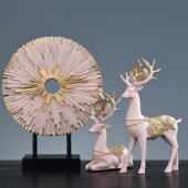 鹿屏风摆件客厅电视柜玄关酒柜装 饰品创意家居办公室摆设