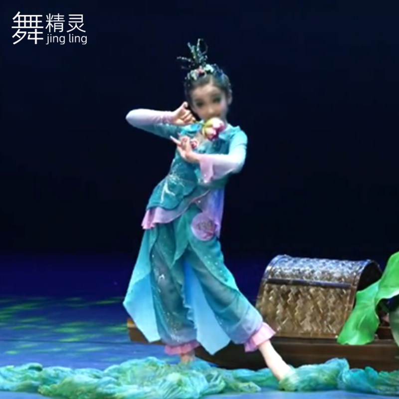 古典舞少儿舞蹈剧目梦莲水乡舞蹈服桃李杯扇舞表演艺考演出服咏荷