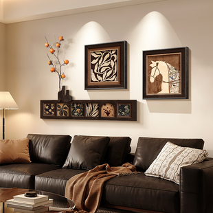 立时成功客厅装饰画，古色古香法式覆古沙发背景墙挂画，高端组合