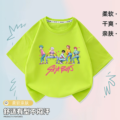 kpopdemonhunters猎魔女团沙加男团儿童印花T恤男女童宽松短袖潮