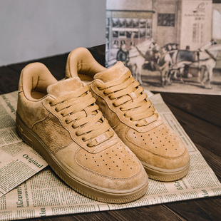 厚底增高休闲鞋 Justboom嘉适步头层牛皮低帮小麦色板鞋 纯白小白鞋