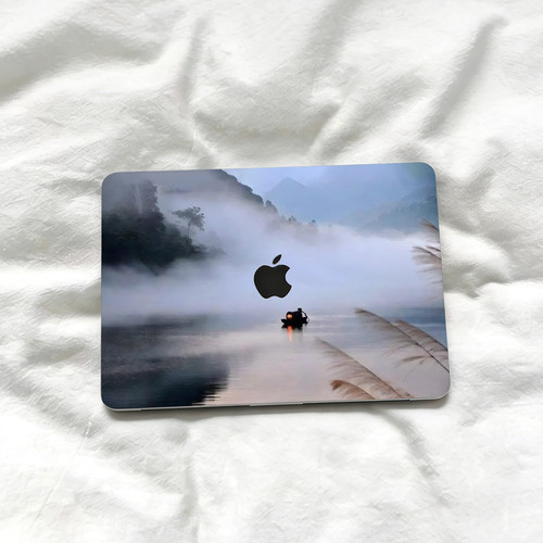 国画风适用苹果macbookpro14电脑壳macbookair13.6笔记本保护套M5配件pro16寸MacNeo透明外壳M4M3M2M1膜mbp15