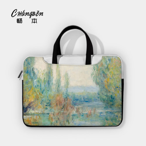 油画笔记本电脑包手提适用苹果macbook华为联想小新pro14拯救者机械革命华硕天选air戴尔16内胆保护套15点6寸