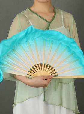 七寸真丝舞蹈扇儿童跳舞扇子春花蝶舞红色幼儿园表演道具云南花灯