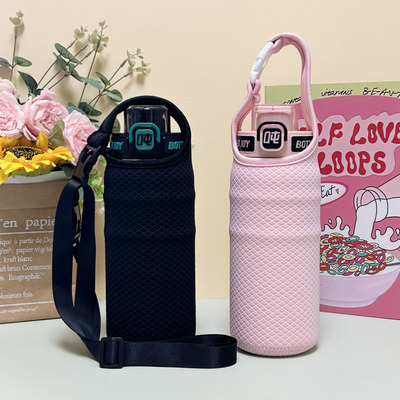 老花吨吨杯套斜挎保温杯套750ml