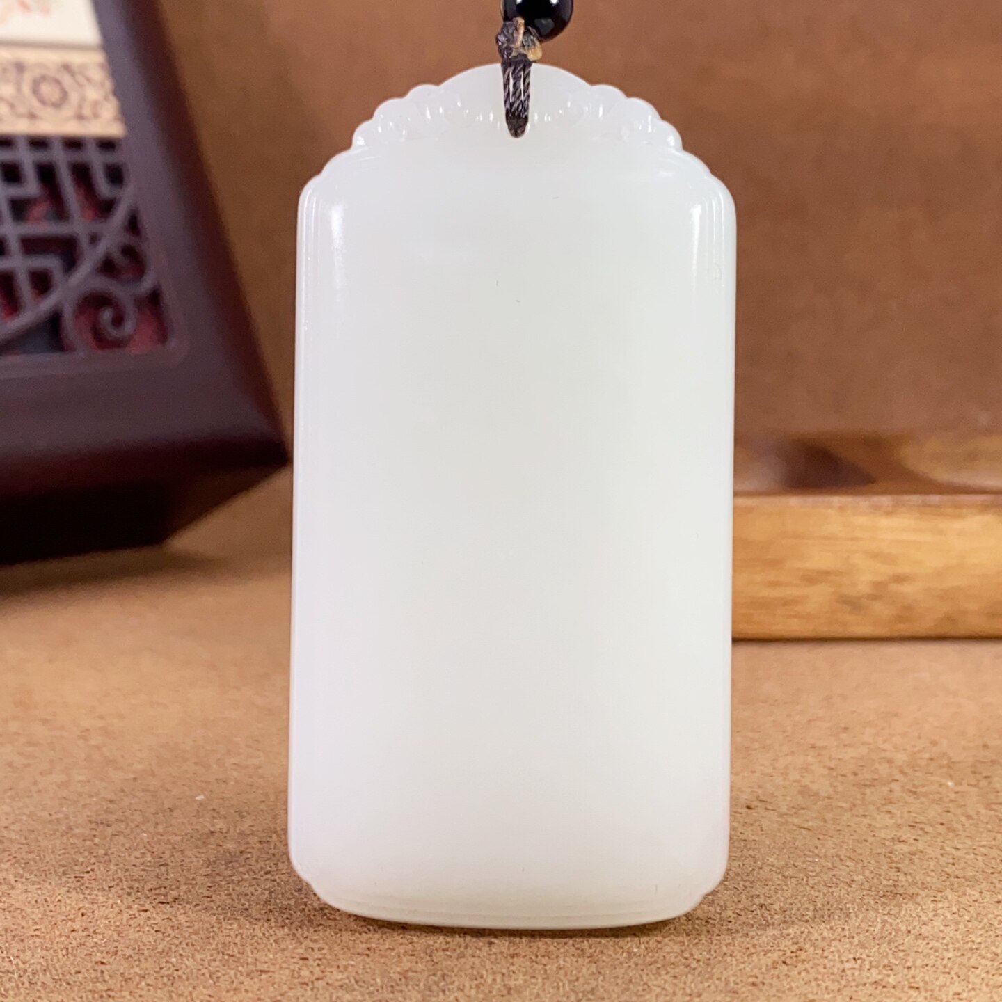 新疆和田玉羊脂白玉平安无事牌籽料吊坠颈饰玉坠天然玉石男女同款