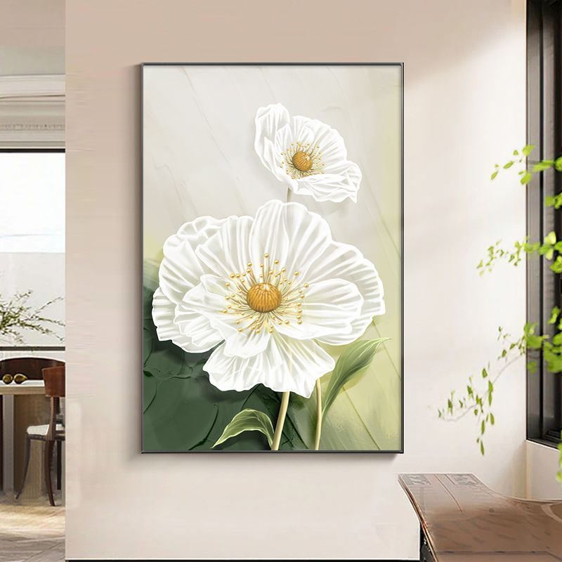 现代简约花卉客厅装饰画玄关走廊北欧过道沙发壁画背景墙落地挂画图片