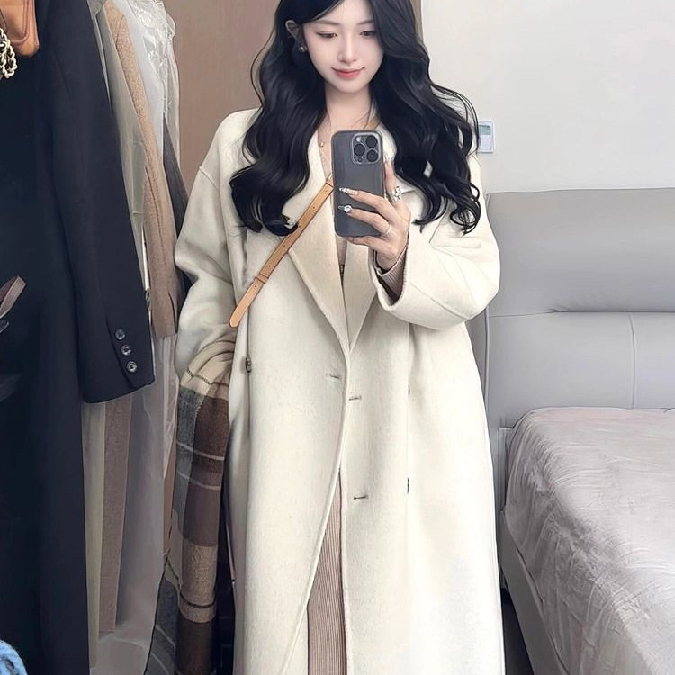燕麦色毛呢大衣女2024秋冬新款韩版宽松中长款呢外套,女装/女士精品,大码呢大衣,淘宝优惠券,粉丝福利购,淘宝优惠卷
