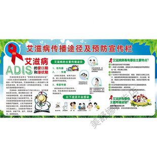 艾滋病防护传染知识海报防艾健康宣传科普贴画性病教育自粘贴画
