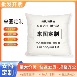 动漫抱枕套含枕芯 抱枕diy来图定制创意广告礼品企业LOGO沙发靠垫