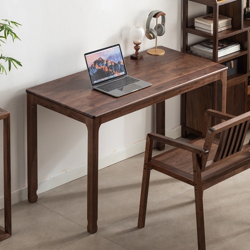 黑胡桃木家用书桌书法桌椅套装实木写字桌客厅学习桌电脑办公桌子