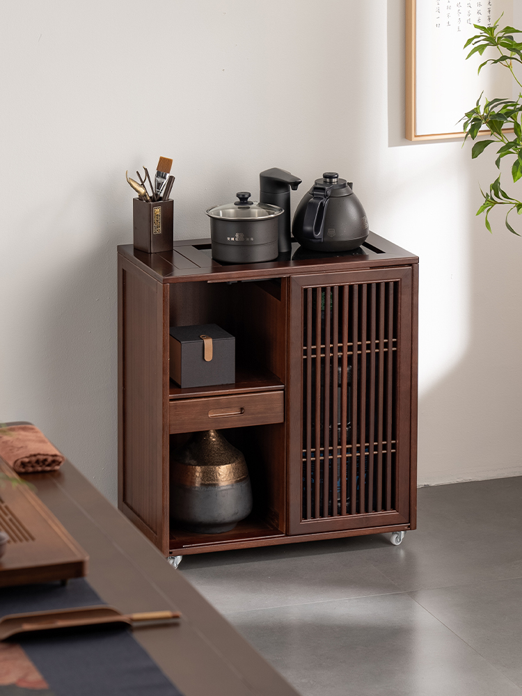 烧水壶一体茶水柜家用泡茶台花梨木茶几柜客厅茶室煮茶可移动侧柜