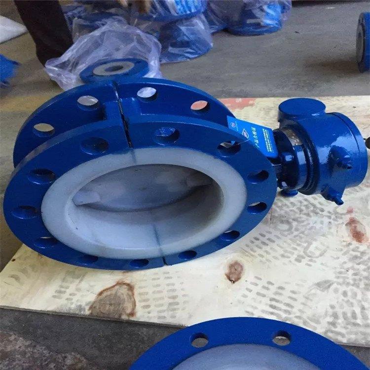 耐磨化工蝶阀 D41F46-16C DN80 钢制内全衬氟法兰蝶阀 D941F46