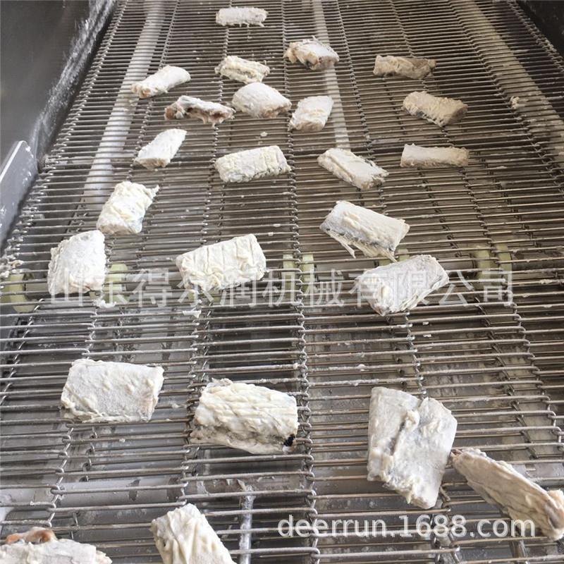 得尔润 鱼罐头油炸加工设备 小黄鱼、带鱼段上浆上粉油炸流水线