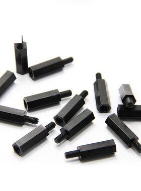 M2.5 M2单头六角隔离柱黑色塑料尼龙柱螺丝*x5x7x8x11x13x15x20mm