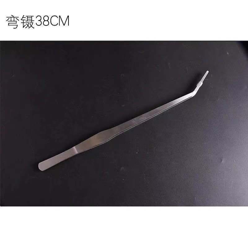 304不锈钢镊子圆头镊子加厚加B硬水草直弯头茶夹喂食鱼缸水草多肉