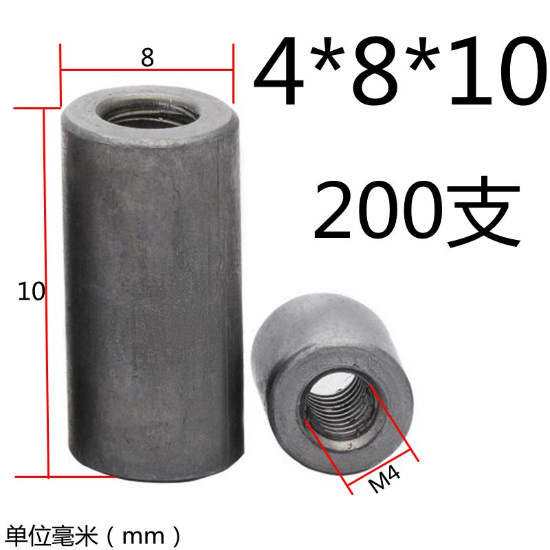 铁本色圆螺母螺杆丝杆连接螺母加长圆柱螺母套管焊接螺母M4-M12