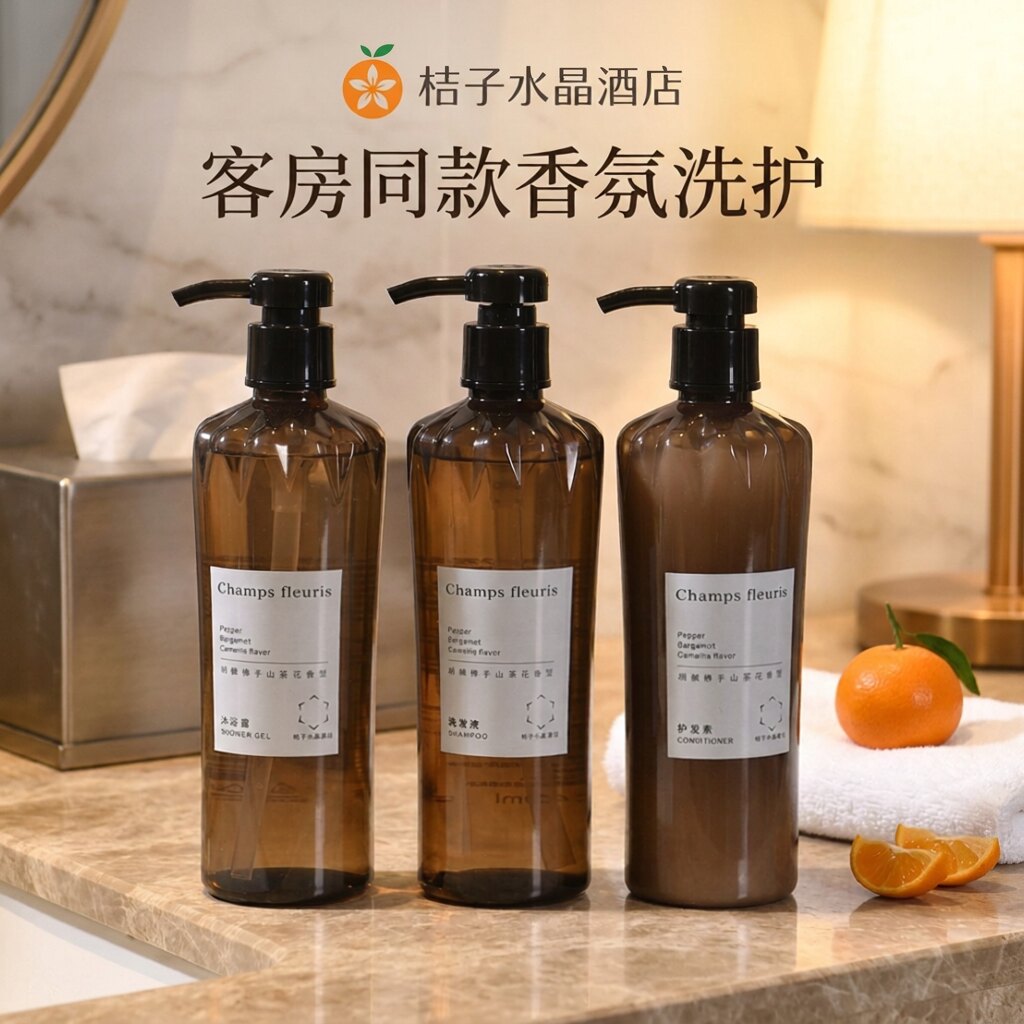 酒店同款香凡罗蒂山茶花佛手柑香型洗发水沐浴露护发素洗护套装