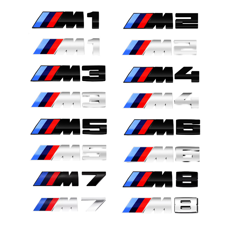 适用宝马M侧标M1车标M2车贴M3字母标M4/M5/M6/M7/M8后尾标志改装