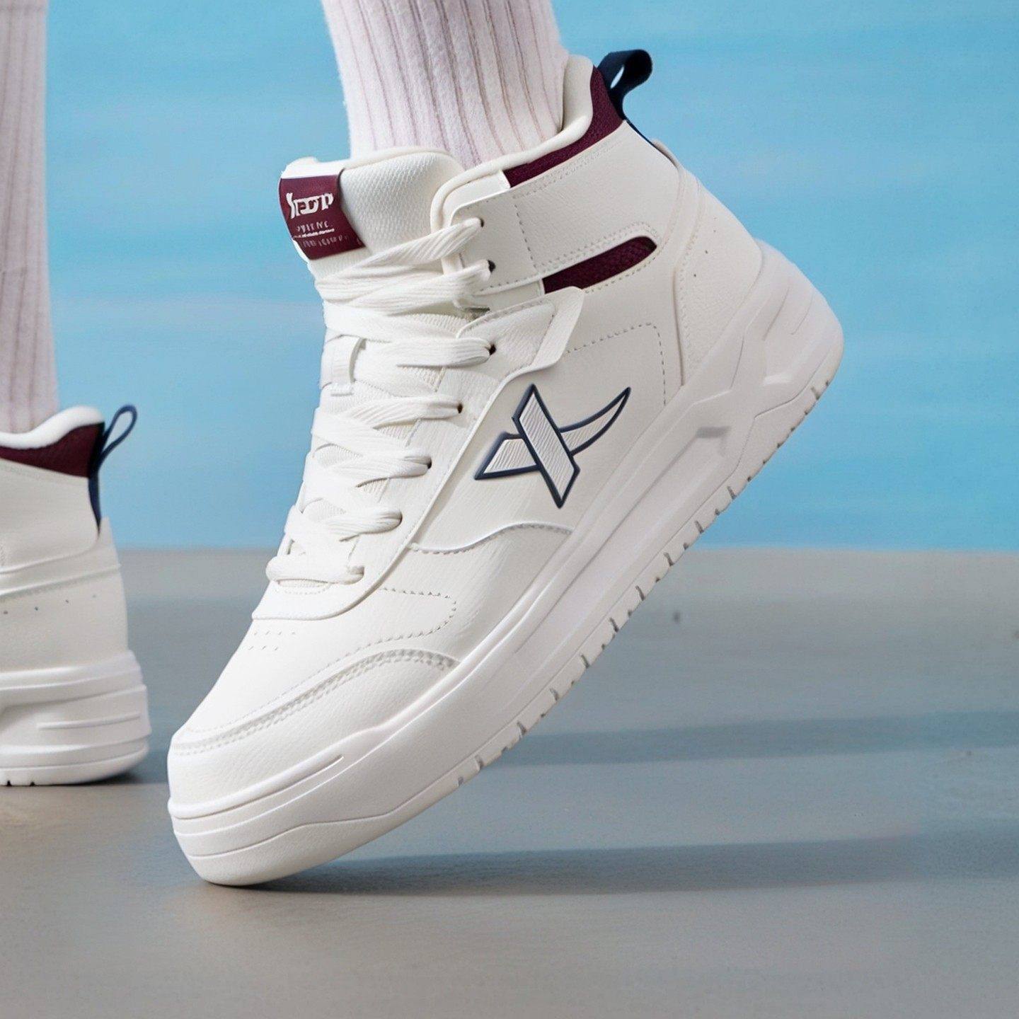 特步新品苜白板鞋高帮棉鞋冬季加绒保暖新款男鞋休闲运动鞋情侣款,运动鞋new,跑步鞋,淘宝优惠券,粉丝福利购,淘宝优惠卷