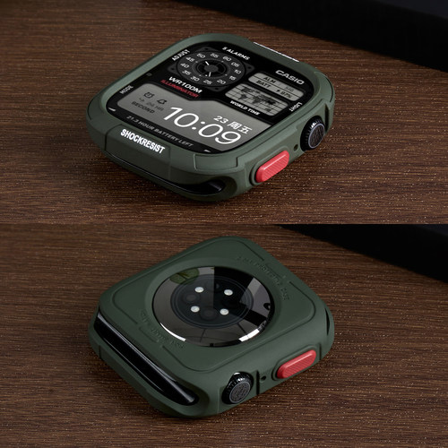 适用苹果S11智能S10手表iwatch11表带Apple Watch镭雕10保护套s9表壳9表套半包硅胶防摔边框壳男新款ultra3壳