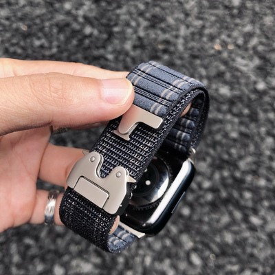 断码清货】降落伞扣波浪纹尼龙适用苹果手表带S11表带ultra3苹果apple watch11针织尼龙iWatch s10运动手腕带