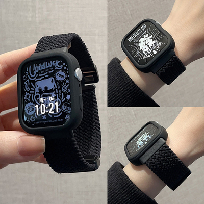 适用华为watchfit4pro新款一体磁吸折叠扣表带FIT4磁吸编织尼龙弹力透气fit3配同款保护壳时尚三四代腕带男女