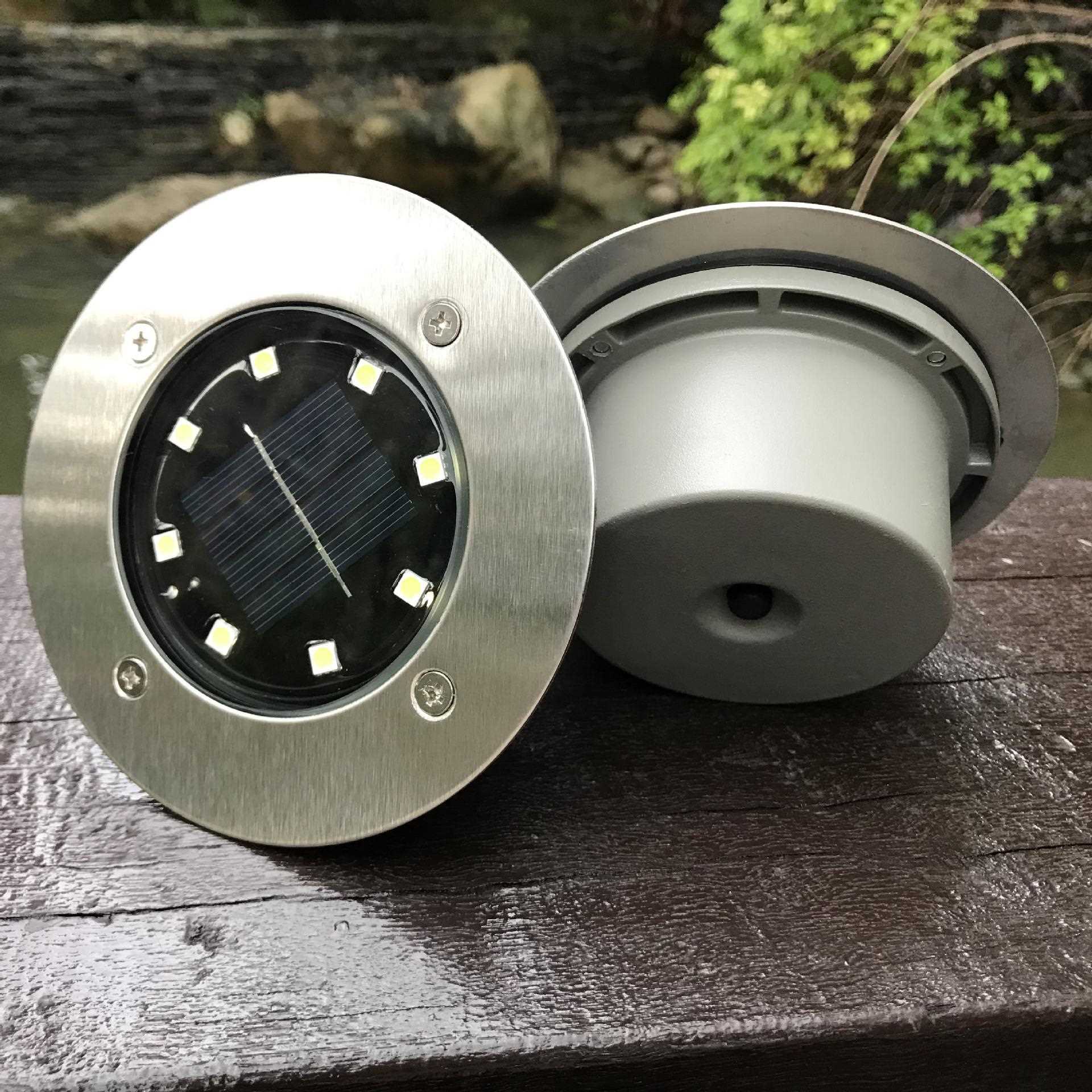 新款直销太阳能8LED铝铸地埋灯庭院花园别墅装饰地灯户外埋地灯草
