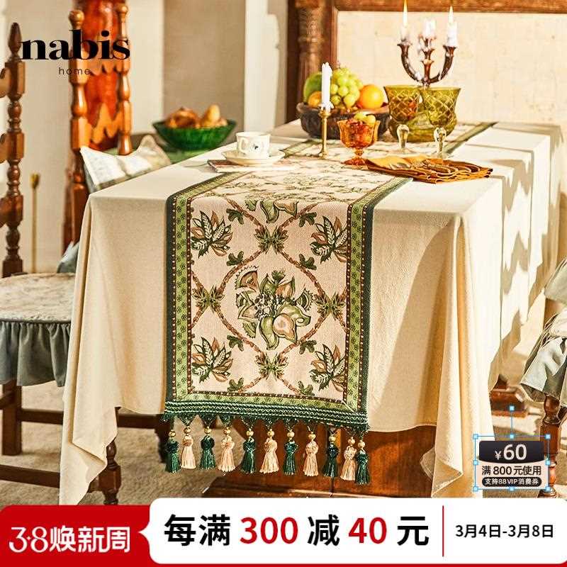 新款直销MNX2蜡笔派莫莉桌旗|美式复古|餐桌布轻奢茶旗电视柜长条