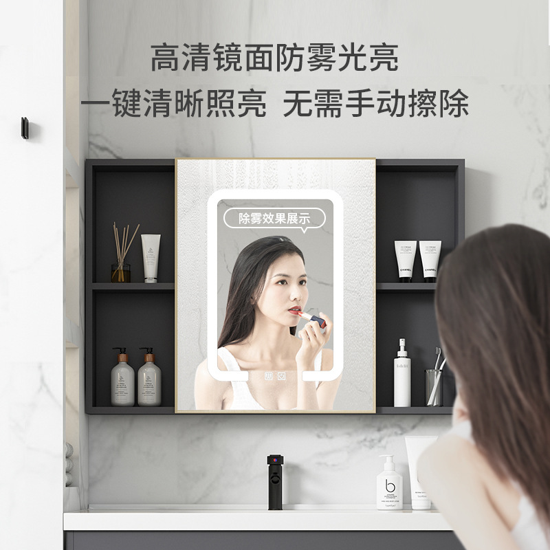 轻奢太空铝浴室柜卫生间现代简约一体陶瓷洗手盆柜组合岩板洗漱台